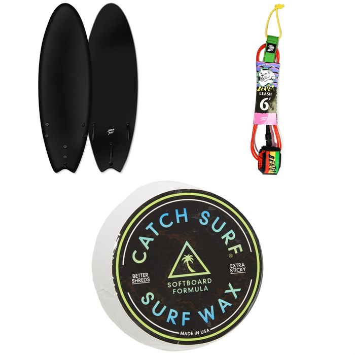 Catch Surf - Blank Series 5'6 Fish - Tri Fin Surfboard + Catch Surf Beater 6' Leash + Catch Surf Surf Wax