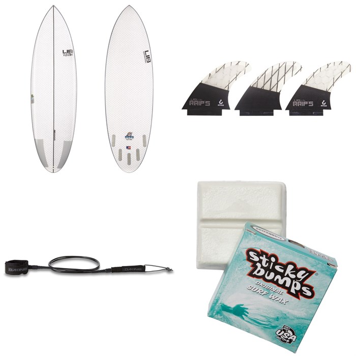 Lib Tech - Nude Bowl Surfboard + Lib Tech Tri Medium Fin Set + Dakine Kainui Team 6' Leash + Sticky Bumps Basecoat Wax