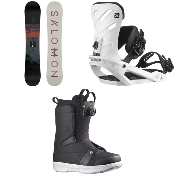 Salomon - Pulse Snowboard + Rhythm Snowboard Bindings + Faction Boa Snowboard Boots 2022