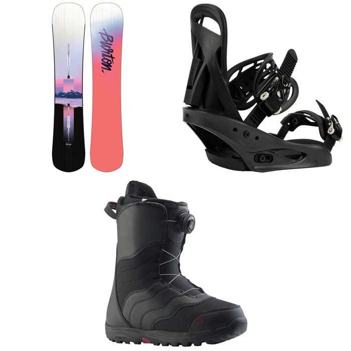 Burton - Hideaway Snowboard + Citizen Snowboard Bindings + Mint Boa Snowboard Boots - Women's 2023