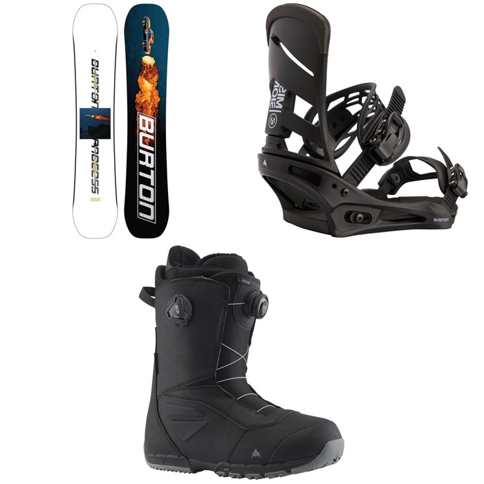 Burton - Process Flying V Snowboard + Mission Snowboard Bindings + Ruler Boa Snowboard Boots 2022
