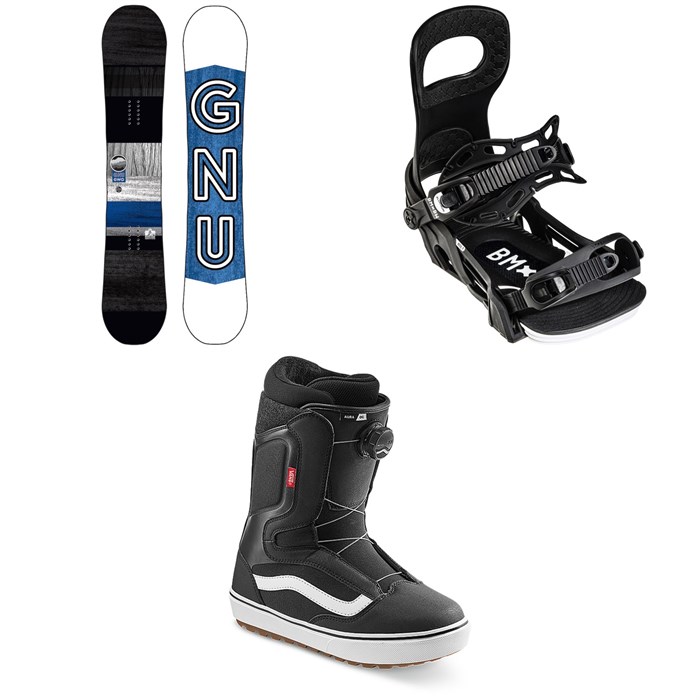 GNU - GWO BTX Snowboard + Bent Metal Bolt Snowboard Bindings + Vans Aura OG Snowboard Boots 2022