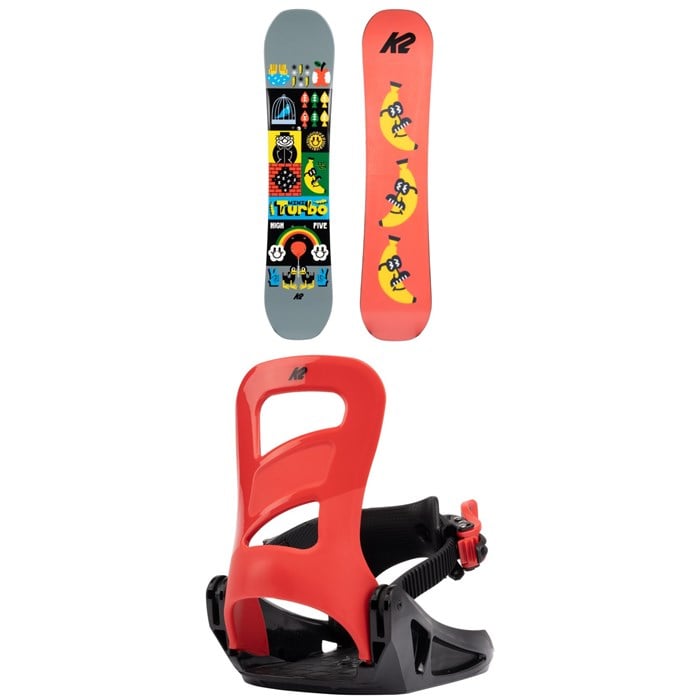K2 - Mini Turbo Snowboard + Mini Turbo Snowboard Bindings - Kids' 2023