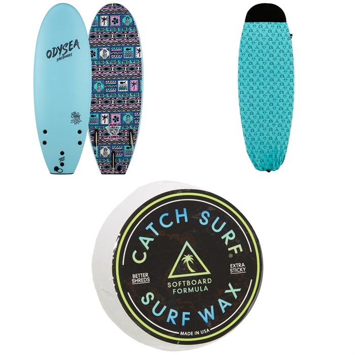 Catch Surf - Odysea 5'0" Pro Stump Thruster x Jamie O'Brien Surfboard + 5ft Board Sock + Catch Surf Surf Wax