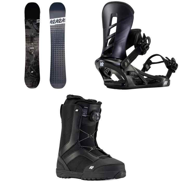 K2 - Raygun Snowboard + Sonic Snowboard Bindings + Raider Snowboard Boots 2022