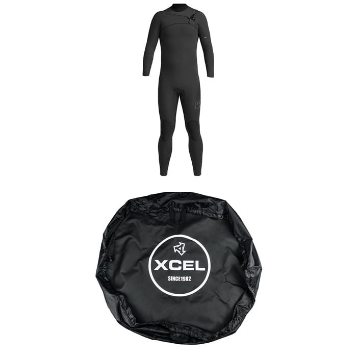 XCEL - 4/3 Comp X Chest Zip Wetsuit + Changing Mat