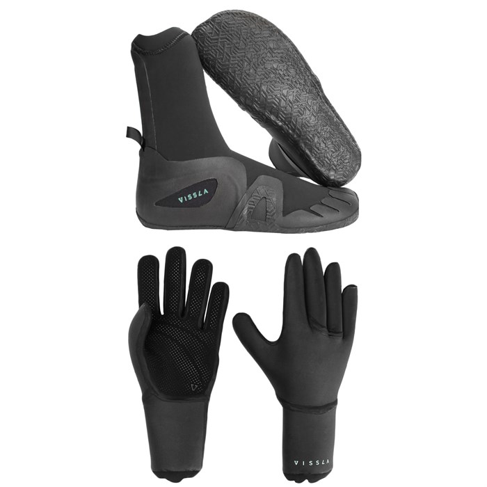 Vissla - 5mm 7 Seas Round Toe Wetsuit Boots + 3mm 7 Seas Wetsuit Gloves