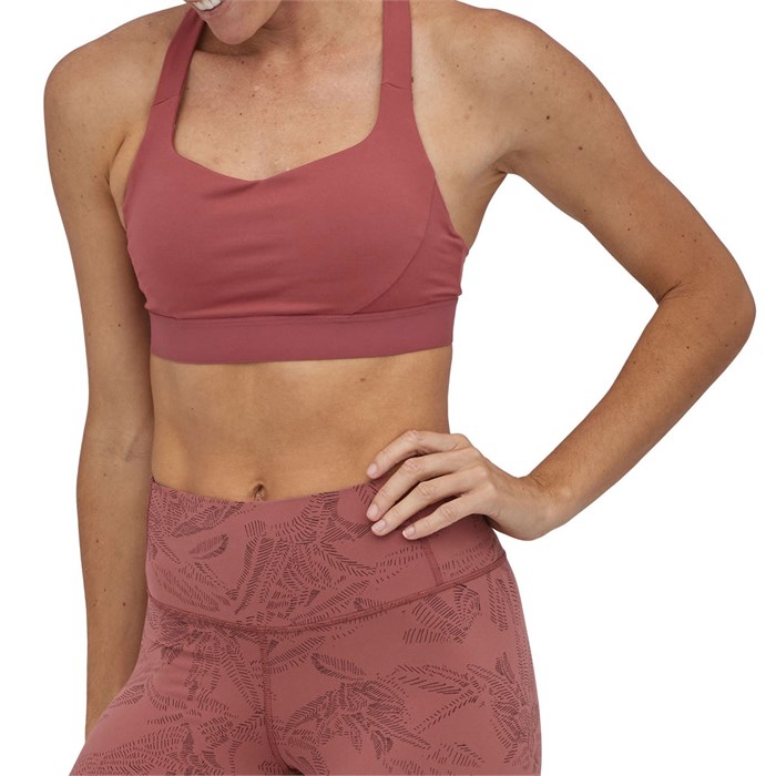 Patagonia Switchback Sports Bra in Purple Pink Blue Floral - Size