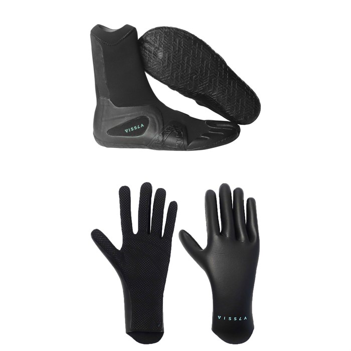 Vissla - 3mm 7 Seas Split Toe Wetsuit Boots + 1.5mm High Seas Wetsuit Gloves