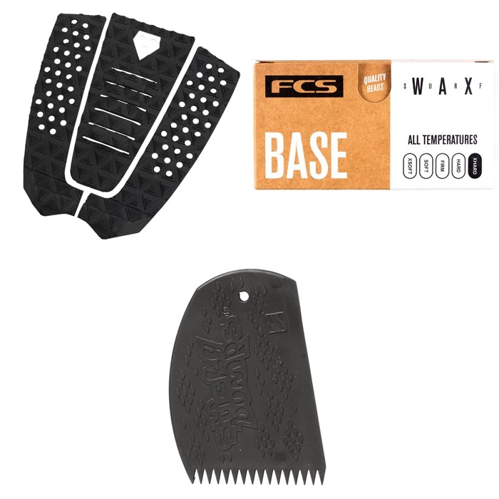 Gorilla Grip - The Jane Traction Pad + FCS Surf Base Wax + Sticky Bumps Easy Grip Wax Comb