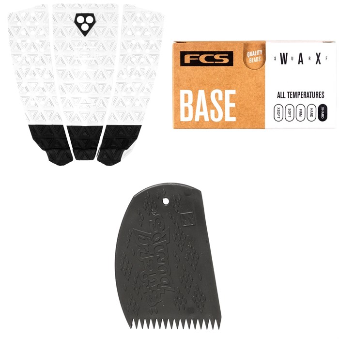 Gorilla Grip - Tres Traction Pad + FCS Surf Base Wax + Sticky Bumps Easy Grip Wax Comb