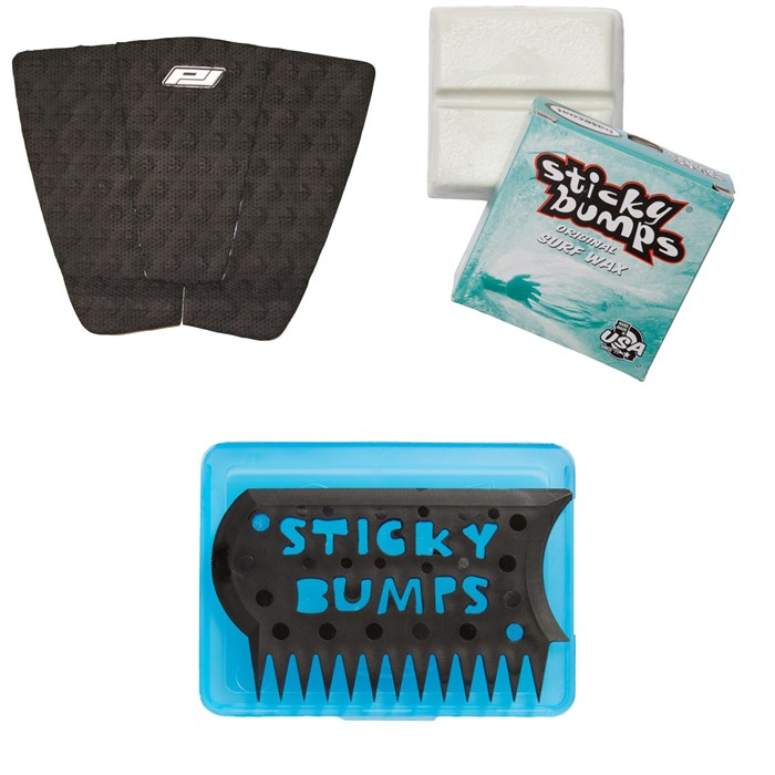 Pro-Lite - Wide Ride Traction Pad + Sticky Bumps Basecoat Wax + Wax Comb & Box