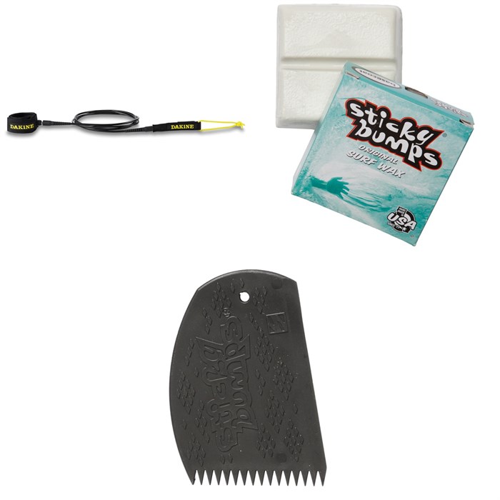 Dakine - Longboard Ankle 9'6" Leash + Sticky Bumps Basecoat Wax + Easy Grip Wax Comb