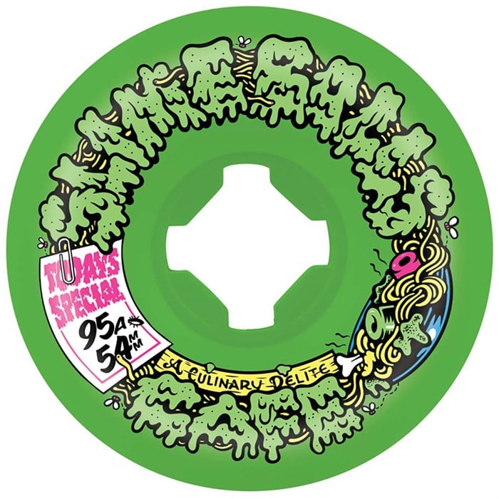 Santa Cruz - Slime Balls Double Take Cafe Vomit Mini Green Black 95a Skateboard Wheels