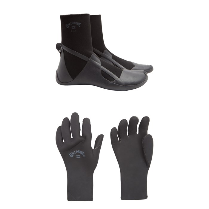 Billabong - 3mm Absolute Split Toe Wetsuit Boots + 2mm Absolute 5 Finger Wetsuit Gloves