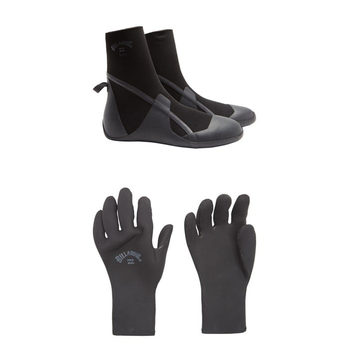 Billabong - 5mm Absolute Round Toe Wetsuit Boots + 5mm Absolute 5 Finger Wetsuit Gloves