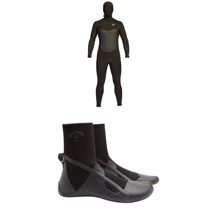 Billabong - 5/4 Absolute Plus Chest Zip Hooded Wetsuit + 5mm Absolute Split Toe Wetsuit Boots
