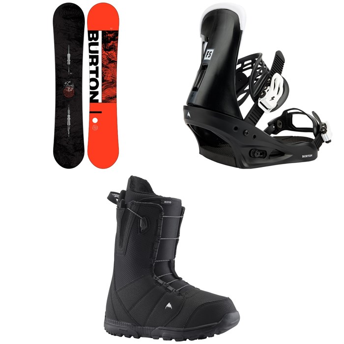 Burton - Ripcord Snowboard + Freestyle Snowboard Bindings + Moto Snowboard Boots 2023