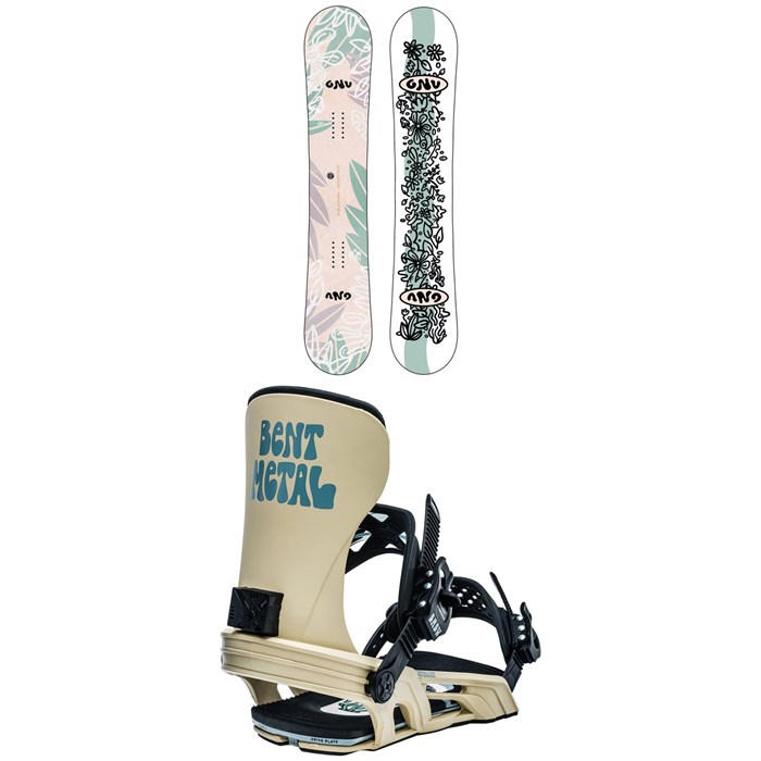 GNU - Asym Velvet C2 Snowboard + Bent Metal Stylist Snowboard Bindings - Women's 2023