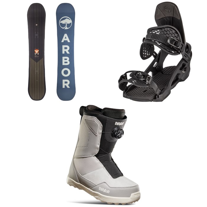 Arbor - Foundation Snowboard + Spruce Snowboard Bindings + thirtytwo Shifty Boa Snowboard Boots 2023