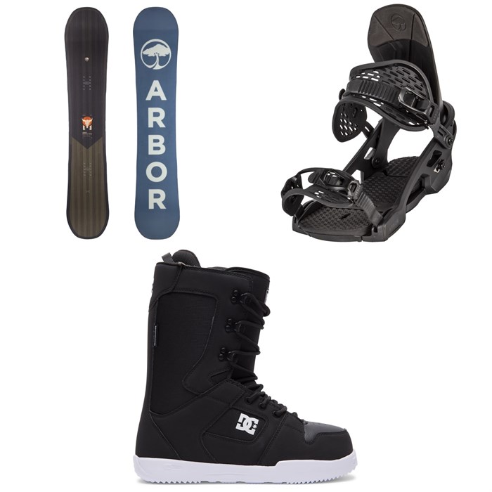 Arbor - Foundation Snowboard + Spruce Snowboard Bindings + DC Phase Snowboard Boots 2023