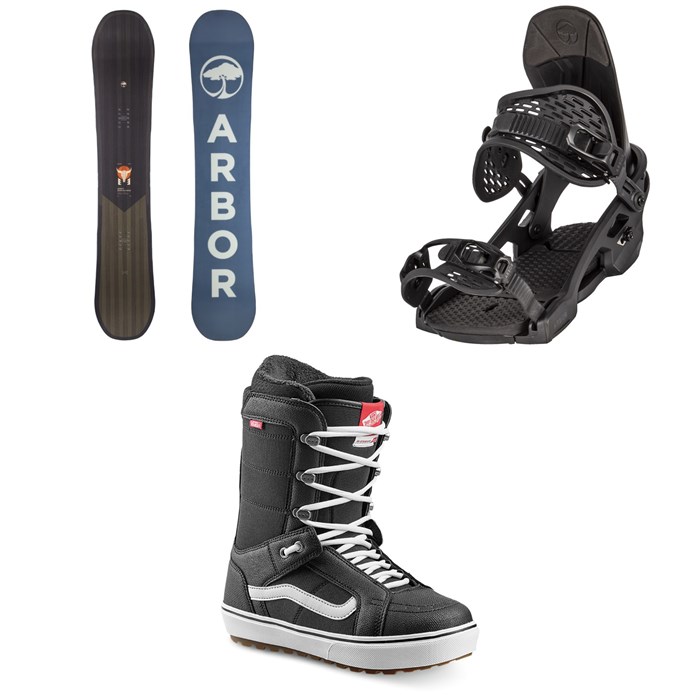 Arbor - Foundation Snowboard + Spruce Snowboard Bindings + Vans Hi Standard OG Snowboard Boots 2023