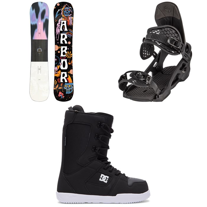 Arbor - Draft Rocker Snowboard + Spruce Snowboard Bindings + DC Phase Snowboard Boots 2023