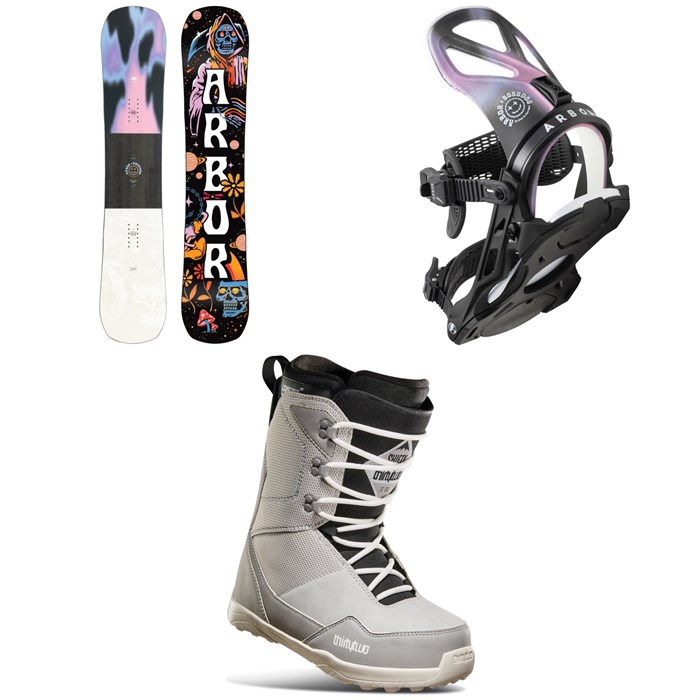 Arbor - Draft Rocker Snowboard + Hemlock Snowboard Bindings + thirtytwo Shifty Snowboard Boots 2023