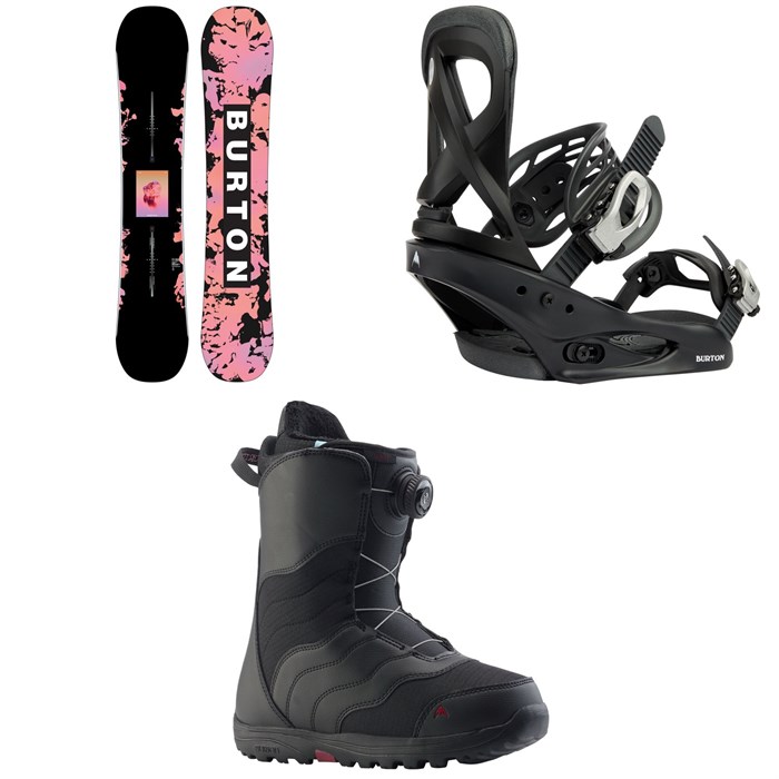 Burton - Yeasayer Flying V Snowboard + Scribe Snowboard Bindings + Mint Boa Snowboard Boots - Women's 2023