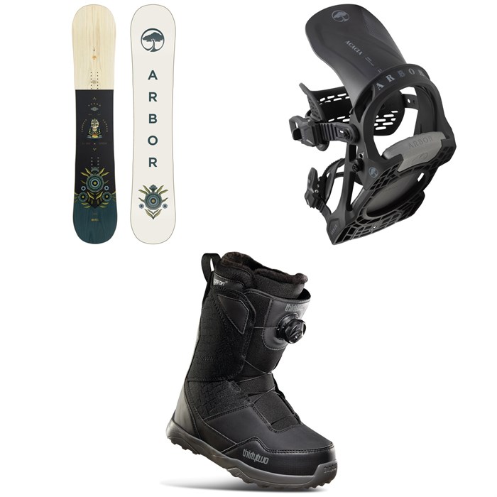 Arbor - Cadence Camber Snowboard + Acacia Snowboard Bindings + thirtytwo Shifty Boa Snowboard Boots - Women's 2023