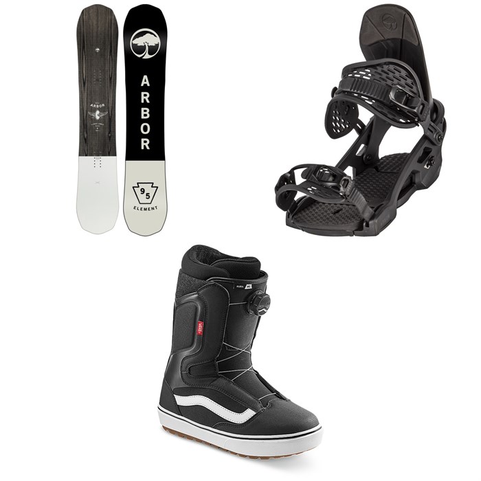 Arbor - Element Camber Snowboard + Spruce Snowboard Bindings + Vans Aura OG Snowboard Boots 2023