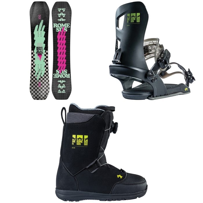 Rome - Slapstick Snowboard + Ace Snowboard Bindings + Ace Snowboard Boots - Kids' 2023