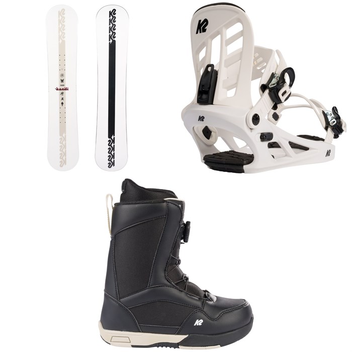 K2 - Kandi Snowboard + You+H Snowboard Bindings + You+H Snowboard Boots - Kids' 2023