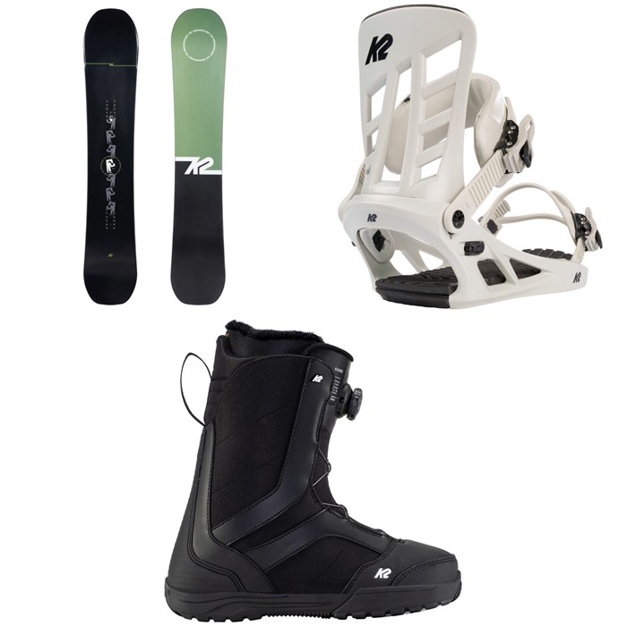 K2 - Broadcast Snowboard + Indy Snowboard Bindings + Raider Snowboard Boots 2023
