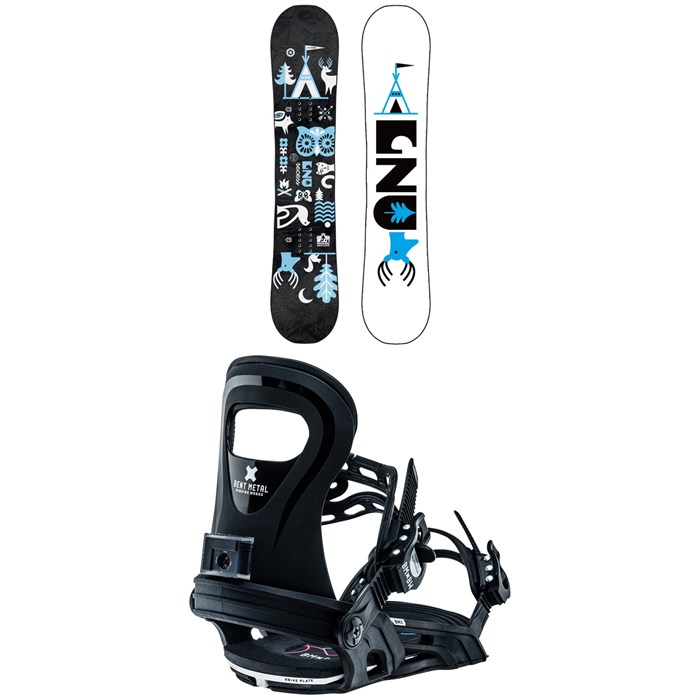 GNU - Recess Asym BTX Snowboard + Bent Metal BMX Snowboard Bindings Kids' 2023
