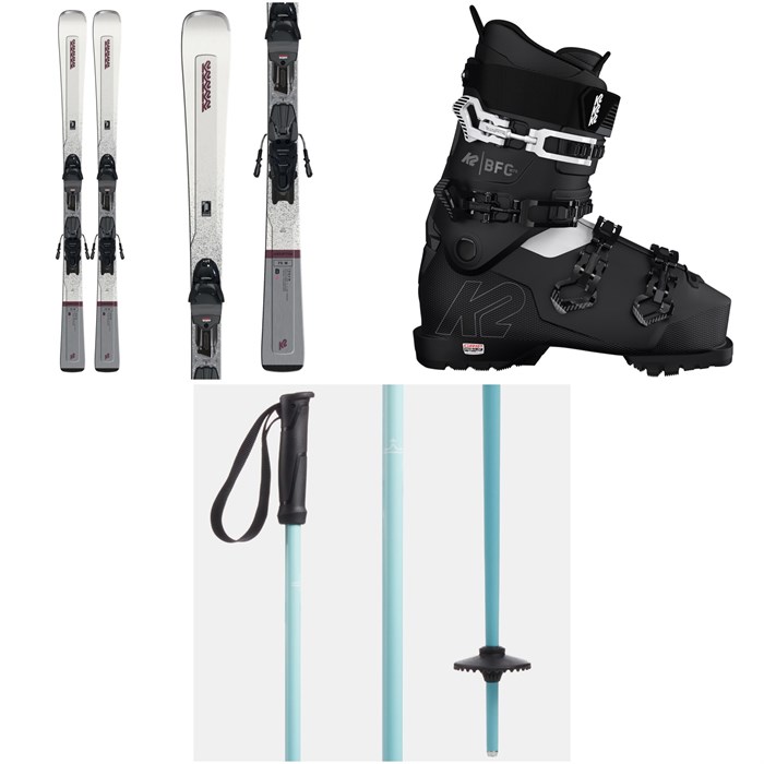 K2 - Disruption 75 Skis + M2 10 Bindings + BFC W 75 Ski Boots - Women's + evo Merge Ski Poles 2023