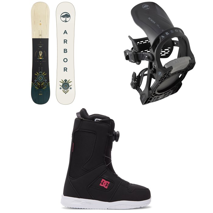 Arbor - Cadence Rocker Snowboard + Acacia Snowboard Bindings + DC Phase Boa Snowboard Boots - Women's 2023