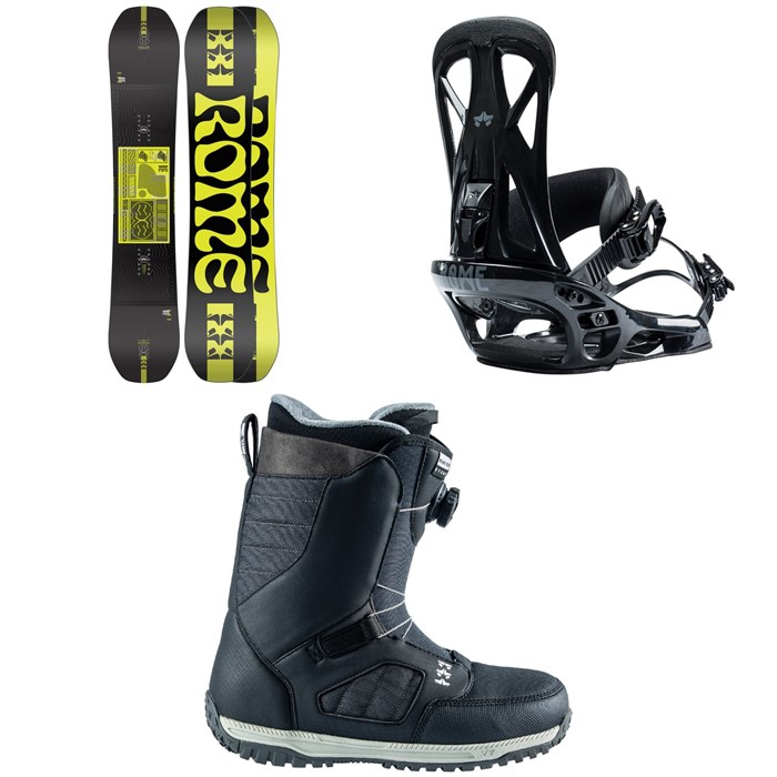 Rome - Mechanic Snowboard + United Snowboard Bindings + Stomp Boa Snowboard Boots 2023