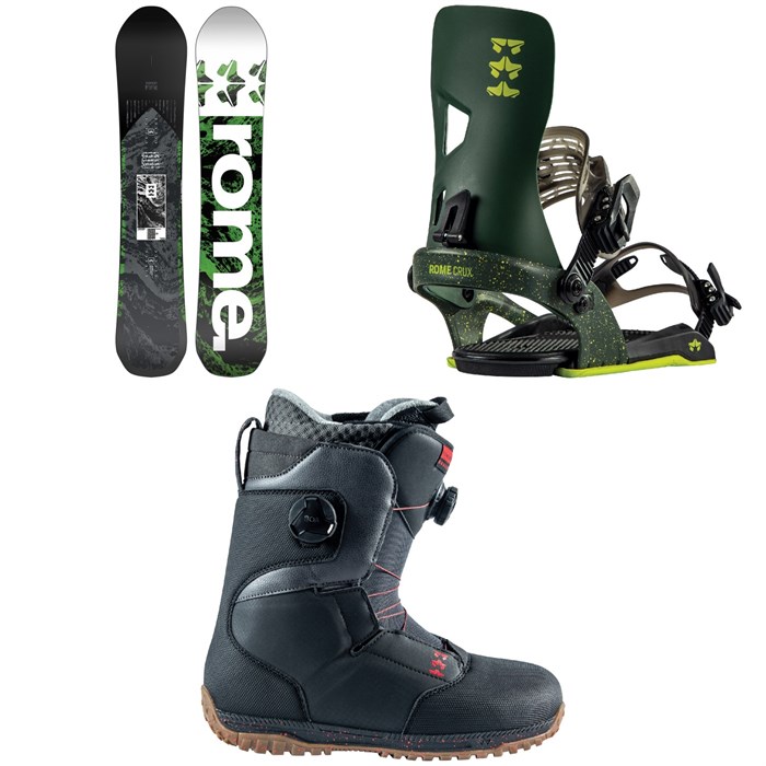 Rome - Freaker Snowboard + Crux Snowboard Bindings + Bodega Boa Snowboard Boots 2023