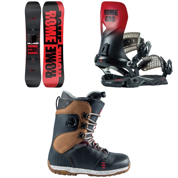 Rome - Agent Snowboard + Vice Snowboard Bindings + Libertine Hybrid Boa Snowboard Boots 2023