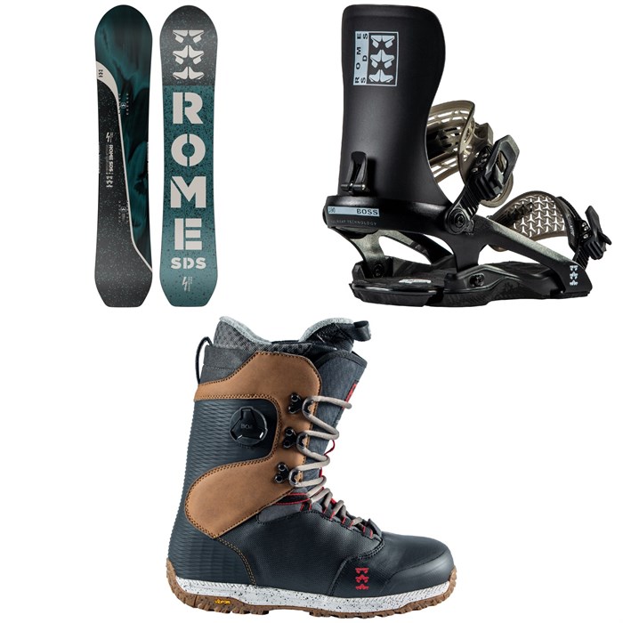 Rome - Stale Crewzer Snowboard + 390 Boss Snowboard Bindings + Libertine Hybrid Boa Snowboard Boots 2023