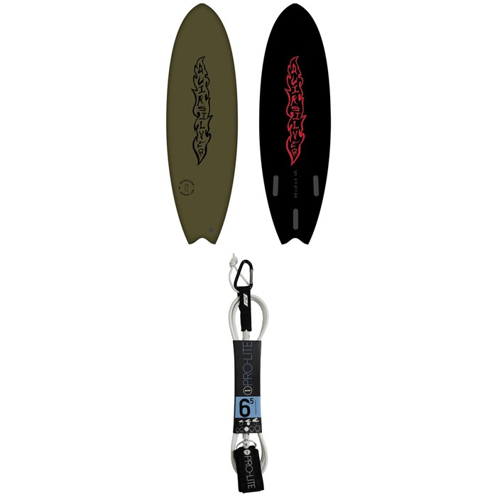 Quiksilver Surfboards - Quiksilver Soft Bat 6'6" Surfboard + Pro-Lite 6.5' FreeSurf Surfboard Leash