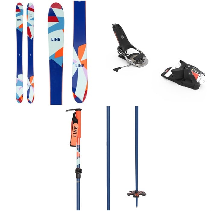Line Skis - Sir Francis Bacon Skis + Look Pivot 14 GW Ski Bindings + Line Skis Paintbrush Adjustable Ski Poles 2023