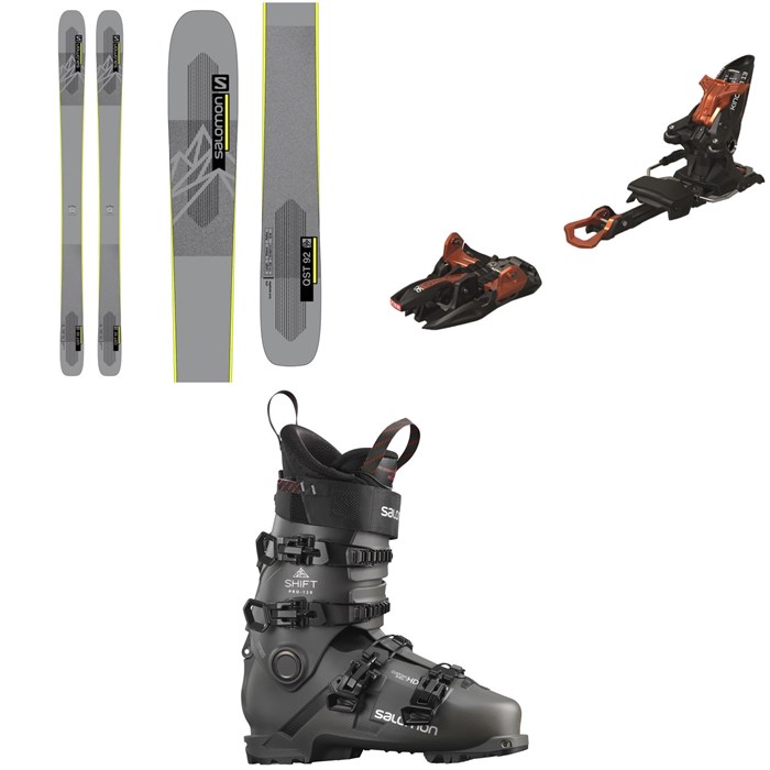 Salomon - QST 92 Skis 2022 + Marker Kingpin 13 Alpine Touring Ski Bindings 2020 + Salomon Shift Pro 120 Alpine Touring Ski Boots 2022
