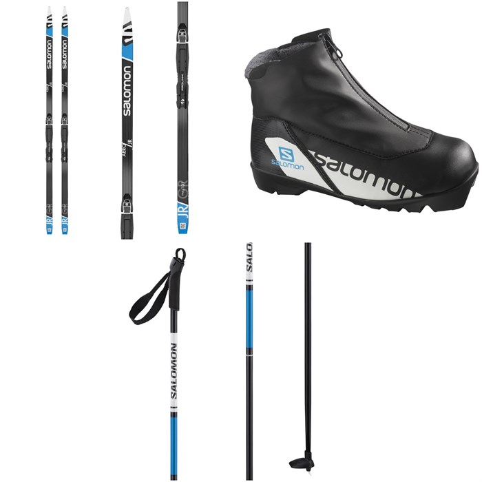 Salomon - Salomon Aero Grip Jr Cross Country Skis + Prolink Access Bindings + RC Nocturne Prolink Jr Cross Country Ski Boots + Escape ALU Jr Cross Country Ski Poles - Kids' 2023