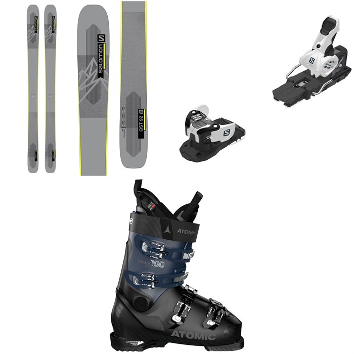 Salomon - QST 92 Skis + Warden MNC 13 Ski Bindings + Atomic Hawx Prime 100 Ski Boots 2022