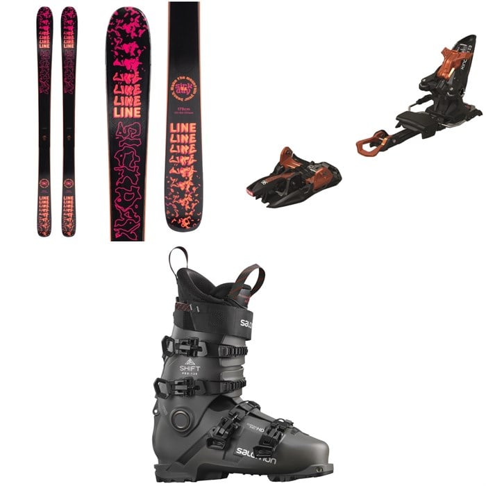 Line - Line Skis Sick Day 94 Skis 2022 + Marker Kingpin 13 Alpine Touring Ski Bindings 2020 + Salomon Shift Pro 120 Alpine Touring Ski Boots 2022