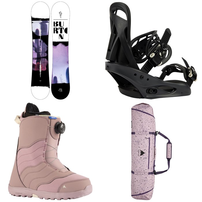Burton - Stylus Snowboard + Citizen Snowboard Bindings + Mint Boa Snowboard Boots + Gig Snowboard Bag  - Women's 2023