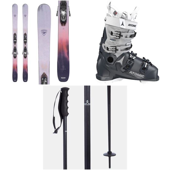 Rossignol - Rallybird 90 Pro Skis + Xpress 10W GW Bindings + Atomic Hawx Ultra 95 S W GW Ski Boots - Women's + evo Merge Ski Poles 2023