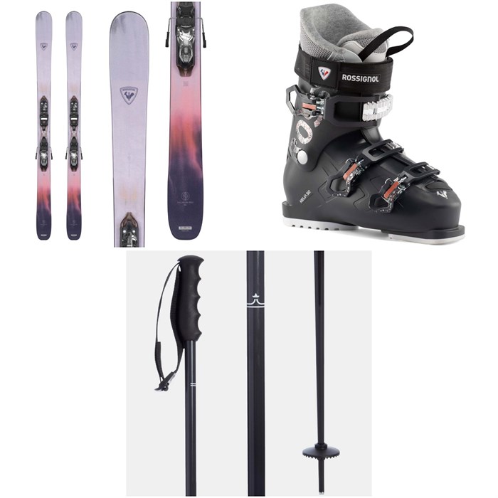 Rossignol - Rallybird 90 Pro Skis + Xpress 10W GW Bindings + Kelia 50 Ski Boots - Women's + evo Merge Ski Poles 2023